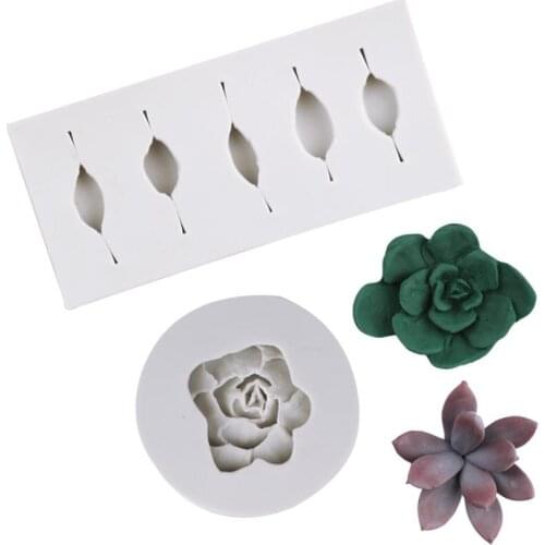 1Sets 3D Succulent Plants Silicone Soap Mold Candle Aroma Mould Resin Clay Molds Fondant Chocolate Moulds Candy Mould