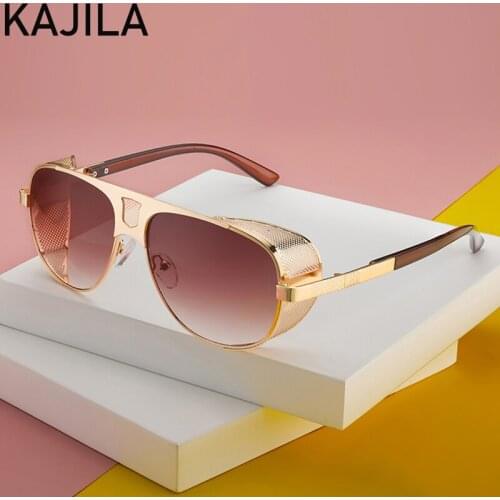 Vintage Steampunk Sunglasses Men 2021 Fashion Luxury Brand Square Sun Glasses For Women With A Box Punk Sunglass Gafas De Sol