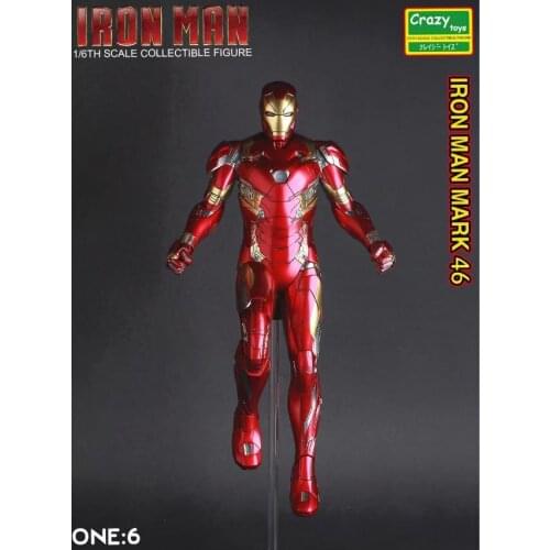 Crazy Toys Iron Man Mark XLVI Action Figure 1/6 scale painted Figure IronMan Mk46 Marvel PVC Action Figures Toy Brinquedos