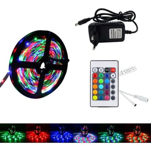 5m 10m LED Strip Light RGB 2835 RGB Diode Led Tape Ribbon 2835 Waterproof Led Tape and Remote Controller with Adapter