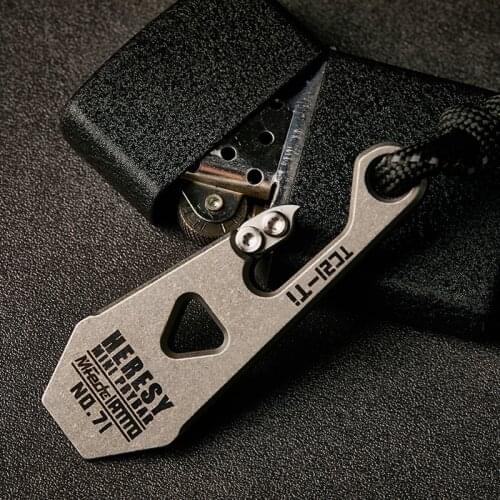 Mini Titanium Crowbar Outdoor EDC Tool Open Bottle Keyring Accessories Necklace Pendant