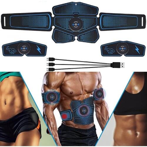 USB Charged Gym Stimulator Muscle Toner EMS Press Trainer Abdomen Electrostimulation Fitness Home Workout Muscle Toning Belt