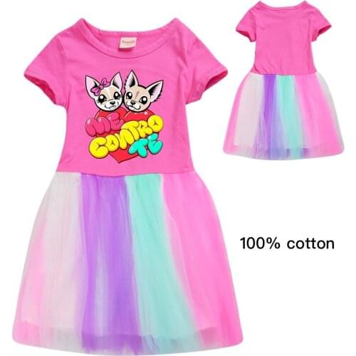 Girls spring Dress cartoon cute Cotton Animal Print Me Contro Te 2020 Summer Girl Dresses Elegant Suit Teenage Kids dress