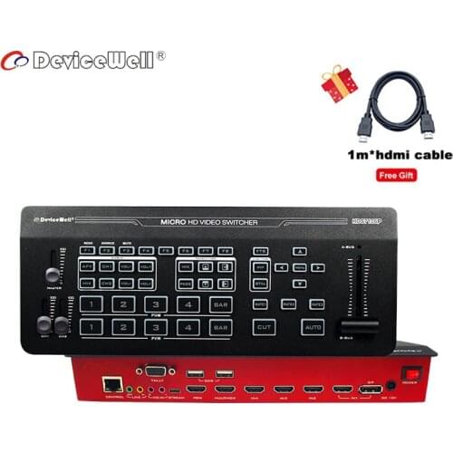 DeviceWell HDS7105P Video Switcher 5-CH Video Switcher 4*HDMI-compatible 1*DP SWITCHER for Video Stream NEW Arrivel PK HDS7105