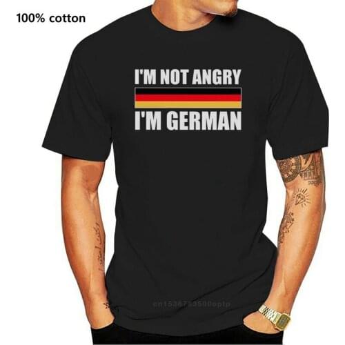 Im Not Angry Im German Funny Oktoberfest T-Shirt Germany Flag Cotton Harajuku Tops Fashion Classic Tee Shirt