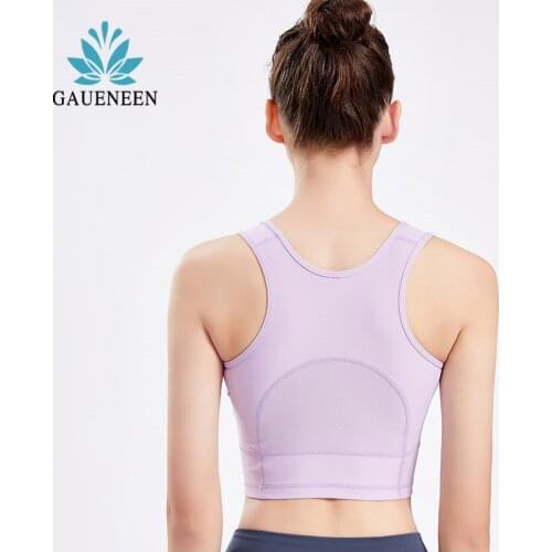 GAUENEEN Women Breathable Sports Bra Shockproof Padded Push Up Active Bra Top Athletic Gym Running Fitness Yoga Tops