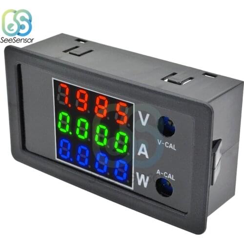 DC 0-100V 10A 1000W 0.28" LCD 4 Digital Voltmeter Ammeter Wattmeter High Precision Voltage Current Power Meter Tester Detector