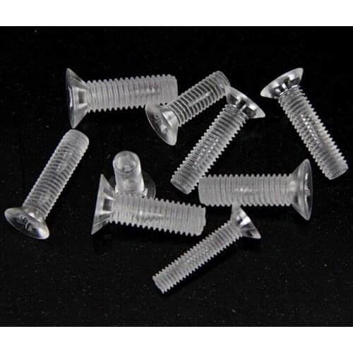 100Pcs M3 M4 Acrylic Screw Transparent Screws Countersunk Polycarbonate Screw Flat head PC Screw Phillips