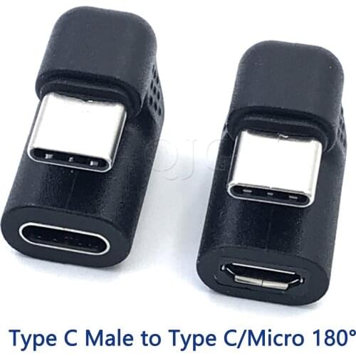 180 Degree Angle USB 3.1 Type C Male to Female Micro Converter USB-C Adapter For Samsung Huawei Smart Phone Portable Connector