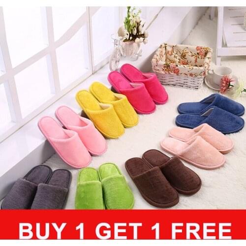 2 Pairs Winter Shoes Women Shoes Thick Fluffy Warm Home Slippers