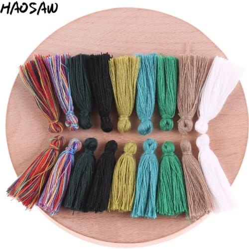 3CM 50Pcs/Lot Colorful Mini Cotton Tassels Charms Pendant For DIY Jewelry Necklace/Bracelet/Accessories Making