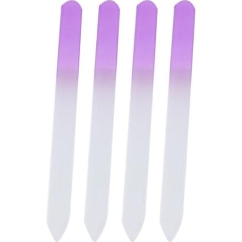 4x Durable Crystal Glass File Buffer Nail Art Files Manicure Device Pro Too