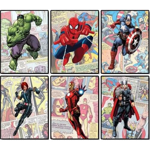 5D Diy Marvel Disney Diamond Painting Mosaic For Kids Home Decor Diamond Cross Stitch Kits Embroidery Full Round Home Decor Art