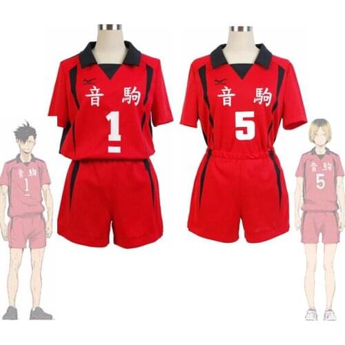 Anime Haikyuu Cosplay Costumes Nekoma High Uniform Tetsurou Kuroo Kozume Kenma Red Jersey Sets Volleyball Team Sportswear CS240