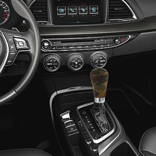 Car Gear Shift Head Universal Camouflage Suede Gear Shift Lever Handle Stick Antiskid Gear Shift Knobs Collars Cover