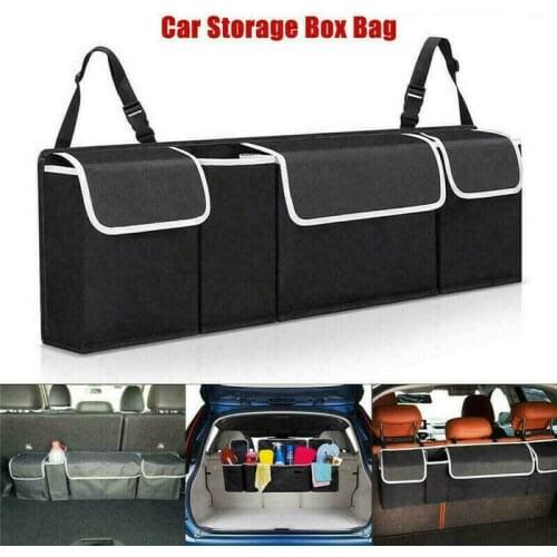 Car Organizer Storage Bag Trunk Backseat Adjustable Storage Bag Net High Capacity Multi-use Oxford Back Interior Accessories