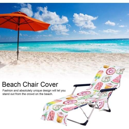 Beach Chair Cover Microfiber Lounge Sun Towel Cover Oversize Microfiber Color Recliner Towel Cover With Pockets