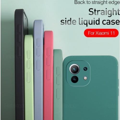 For Xiaomi mi 11 mi11 lite 11lite Cover Silicone Square Soft apas Mi11lite Anti-Fall Protectors Shell Xiomi mi 11 lite Case