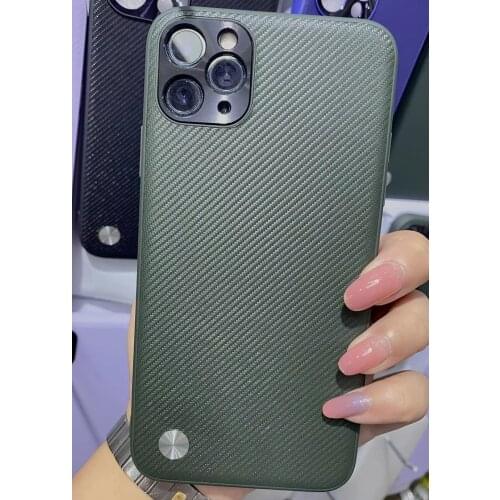 Vegan Leather Kevlar fiber Case For iPhone 11 Pro Max Carbon Fiber fibre TPU Protector Cover Shell