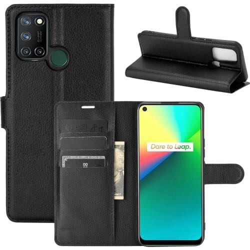 Book Style PU Leather Case Cover for Realme 7i Flip Wallet Phone Bags Cases with Stand for Realme C17