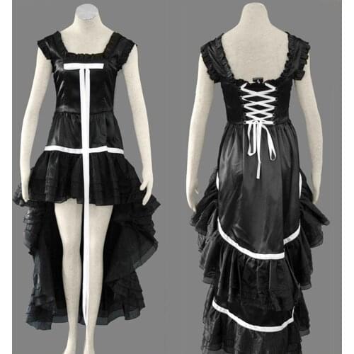 Anime Chobits Freya Black and white Dress Cosplay Costume Custom Made