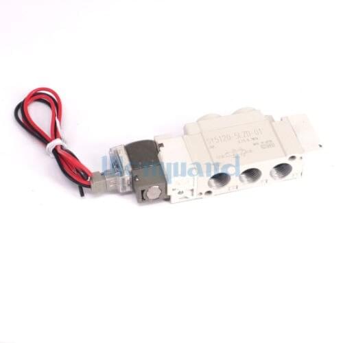 DC24V SY5120-5LZD-01 Body Ported 2 Way Single Actuation 5 Port Solenoid Valve Push-turn Locking Slotted