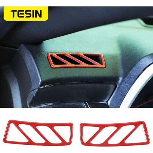 TESIN Car A-pillar Air Outlet Vent Decoration Trim Cover Stickers For Chevrolet Camaro 2010-2015 Interior Parts Car Accessories