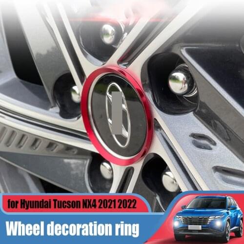 For Hyundai Tucson NX4 2021 2022 car front wheel hub cover aluminum alloy decorative ring modified exterior