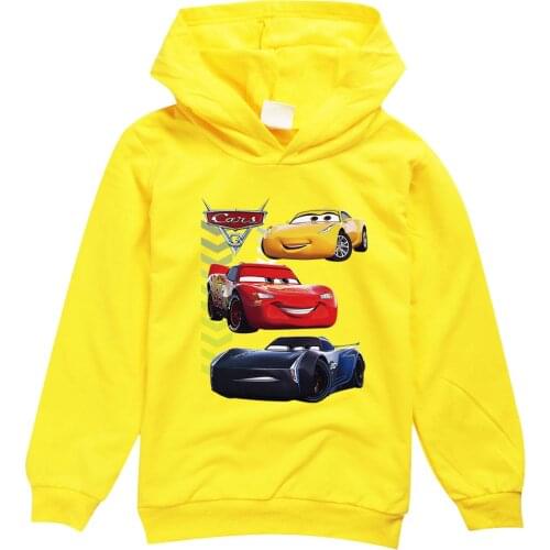 Disney 95 Cars Hoodie Kids Boys&Girls Long Sleeve Hooded Sweatshirts Childrens Hoodies Street Style McQueen Clothes