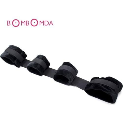 Fetish Bondage Nylon Flannel Restrict Handcuff Wrist Ankle Cuffs Kit Sexual Assistance Erotic Sex Toys For Couples