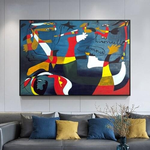 Joan Miro Famous Abstract Oil Paintings Print on Canvas Wall Art Posters for Modern Home Living Room Decor
