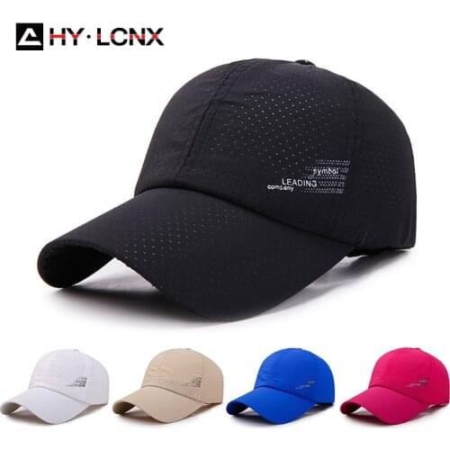 Spring Summer New Korean Men Outdoor Sports Quick-drying Sun Caps Women Simple Perforated Mesh Adjustable Baseball Caps