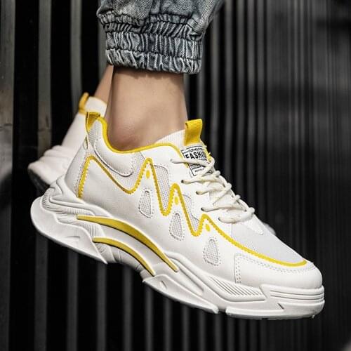 Men Casual Shoes Flat Outdoor Fashion Lace Up Summer Spring Mesh Low Top Sneakers Male Non-Slip Work Breathable Thick Sole