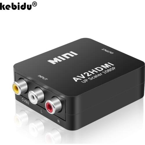Mini HD Video Converter Box RCA CVSB L/R AV to HDMI-compatible Converter Adapter Support NTSC PAL Output HDMI-compatible TO AV