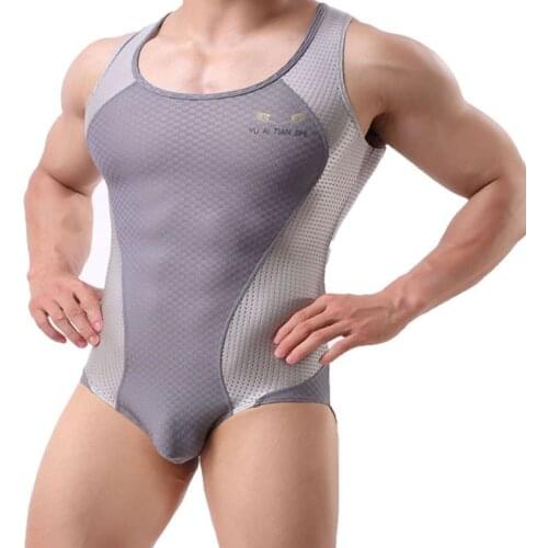 Mens Leotard Jumpsuit Bodysuits Body Building Shapers Tights Men Singlet Underwear Bikini One-piece Male Underwear Shapers