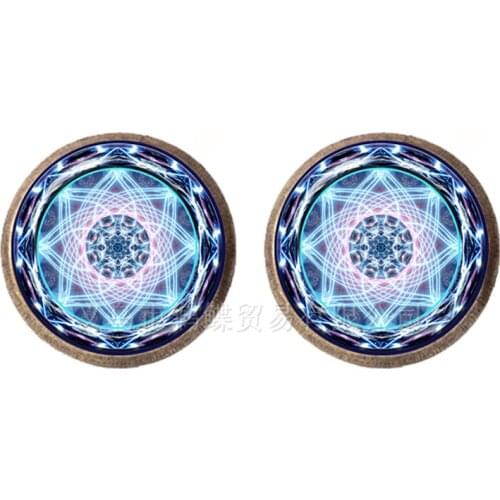 New Arrival Mandala Stud Earrings OM Symbol Buddhism Zen Retro Jewelry Fashion Earrings Women Online Shopping Indian Jewelry