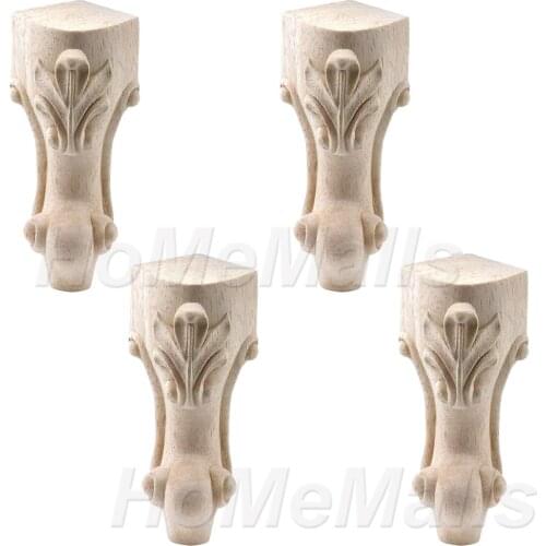 2/4 Pieces of Wooden Feet European-style Simple Furniture Feet TV Cabinet Table Bathroom Cabinet Sofa Feet Carved Wooden Feet