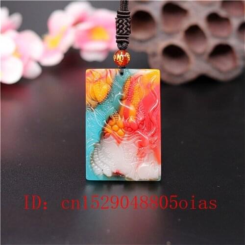 Natural Color Hetian Jade Stone Dragon Pendant Necklace Chinese Jadeite Jewelry Fashion Charm Amulet Carved Gifts for Women Men