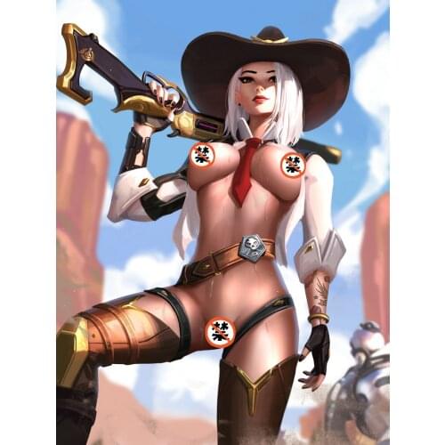 Printed silk or canvas OW sexy lady Dva MEI Mercy Ashe art poster 16x24 24x36 inch custom living room bedroom home wall picture