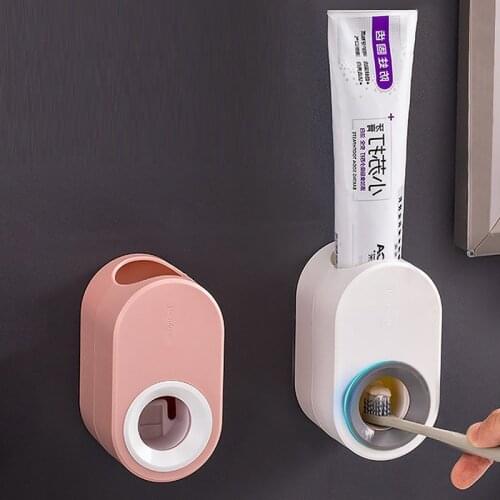 Fully Automatic Toothpaste Dispenser without perforation Toothbrush Toothpaste Storage Shelf Wall Hangers Bathroom Accessories