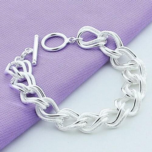 Romantic Beautiful Charm Bracelet 925 Silver Jewelry Chain Bracelet For Women Men Jewelry Free Shipping