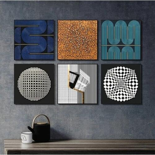 Nordic Abstract Geometric Blending Abstarct Canvas Painting Poster Print Modern Wall Art Pictures Living Room Home Decor Cuadros