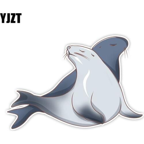 YJZT 11CM*16.5CM Fashion Reflective Animal Seal PVC Car Stickers Decal Accessories C29-0930