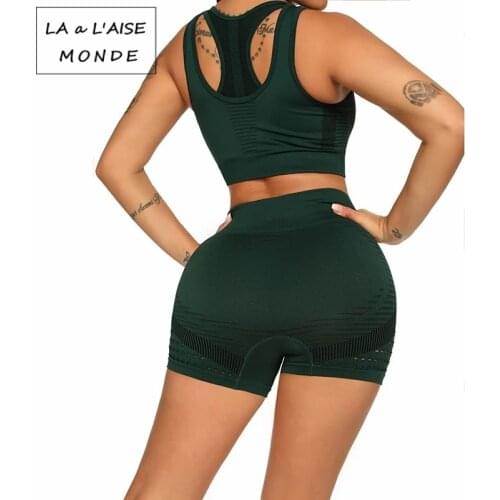 Women Yoga Suit Tight-fitting Running Sports Shorts Sleeveless Sport Suit Shorts Bra Running Sportswear 2 Piece Yoga Set