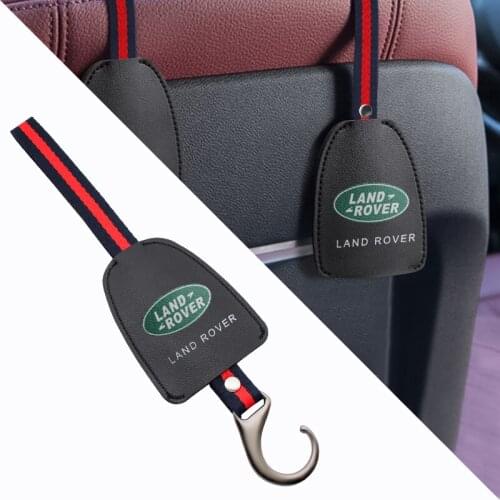 1/2PCS Leather Car Seat Back Hanger Portable Hook For Land Rover Range Rover Velar Sport Discovery 2 3 Defender Auto Accessories