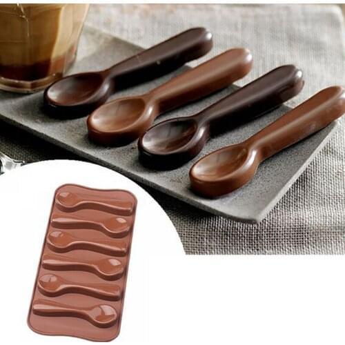 1Pcs 3D Cake Mould Non-stick Multi Purpose Silicone DIY Baking Tools Spoon Shape Christmas Decoration Chocolate Mold S/L
