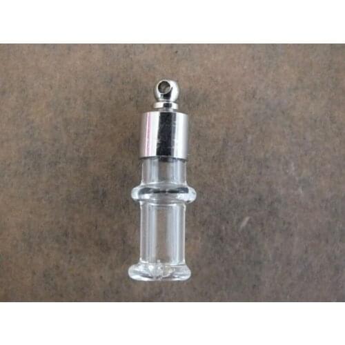 30Pcs 6mm Bamboo joint galss vial pendant Screw cap rice glass bottle necklace handmade jewelry pendant