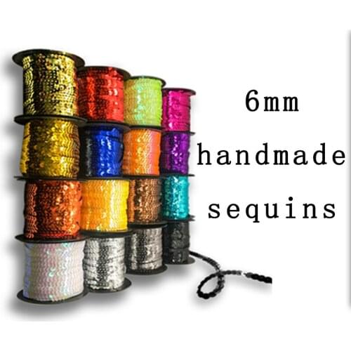 5 yards/batch of 6mm color sequins shiny cut round sequins sewn wedding crafts DIY scrapbook pendant