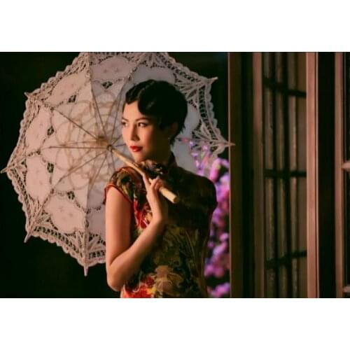 50 pieces/lot) New solid color lace parasols wedding umbrellas 11 colors available