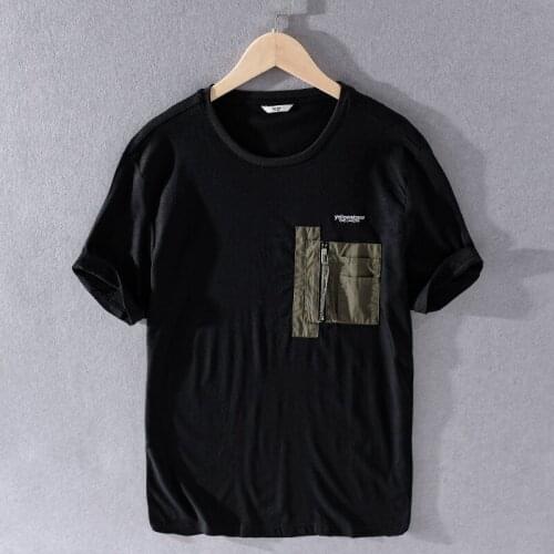 Designer embroidery linen brand t shirt men fashion black t-shirt for men casual o-neck t shirts male summer loose tshirt mens